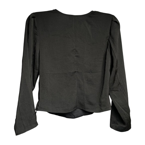 Open Edit Black Long Sleeve Sweetheart Neckline Blouse‎ Top Size S - Picture 5 of 5